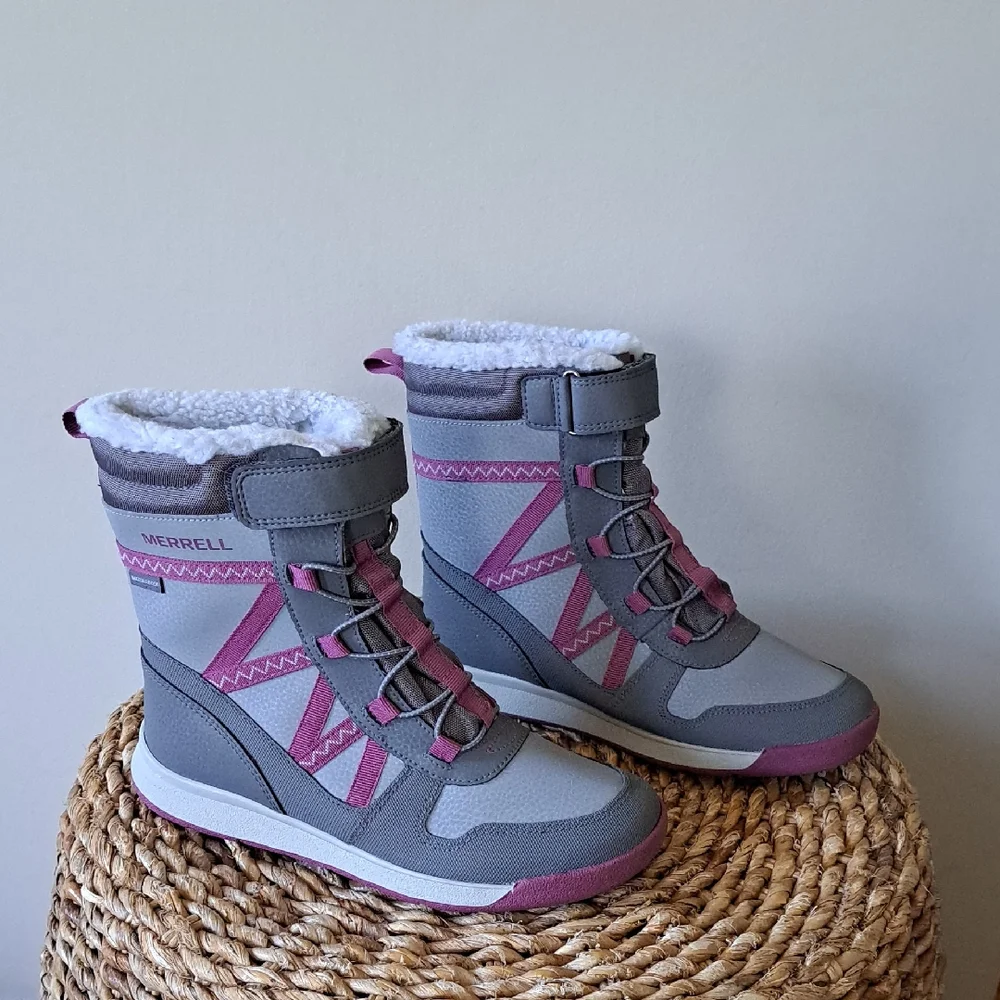 Merrell Girls Snow Crush Waterproof/Insulated Winter/Snow/Outdoor Grey Boots S-3